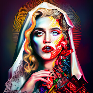 Arte digitale intitolato "Madonna" da Wonder Art, Opera d'arte originale, Pittura digitale