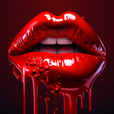 Arts numériques intitulée "Kiss me" par Wonder Art, Œuvre d'art originale, Peinture numérique