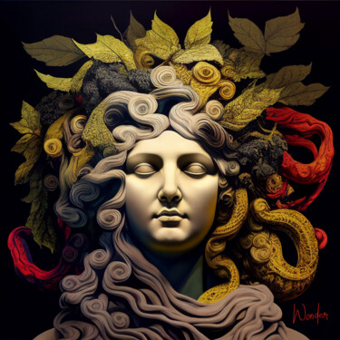 Digitale Kunst mit dem Titel "Medusa" von Wonder Art, Original-Kunstwerk, 2D digitale Arbeit