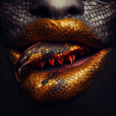 Arte digital titulada "Snake kiss" por Wonder Art, Obra de arte original, Trabajo Digital 2D
