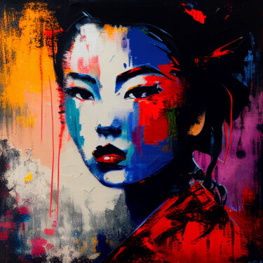 Arts numériques intitulée "Geisha" par Wonder Art, Œuvre d'art originale, Travail numérique 2D