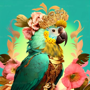 Arts numériques intitulée "King Parrot" par Wonder Art, Œuvre d'art originale, Travail numérique 2D