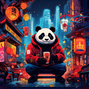 Digitale Kunst getiteld "Pandas in China" door Wonder Art, Origineel Kunstwerk, 2D Digital Work