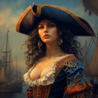 Digital Arts titled "Pirate Girl" by Wonder Art, Original Artwork, 2D Digital Work