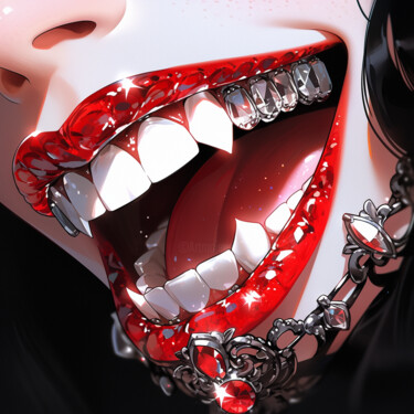 Arts numériques intitulée "Vampire bite" par Wonder Art, Œuvre d'art originale, Travail numérique 2D