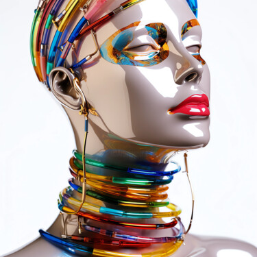 Digitale Kunst getiteld "Lady Glass" door Wonder Art, Origineel Kunstwerk, Digitaal Schilderwerk