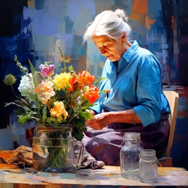 Digital Arts titled "Grandmother" by Wonder Art, Original Artwork, 2D Digital Work