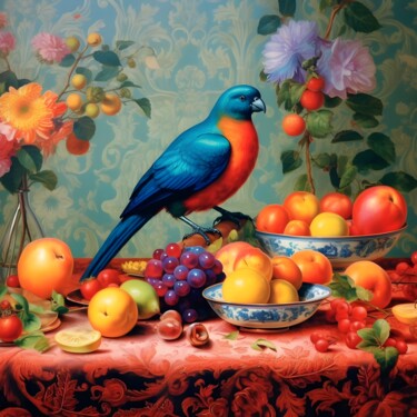 Цифровое искусство под названием "Fruit table" - Wonder Art, Подлинное произведение искусства, 2D Цифровая Работа