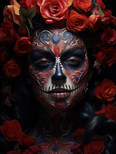Digitale Kunst mit dem Titel "Dead Woman v8" von Wonder Art, Original-Kunstwerk, Digitale Malerei