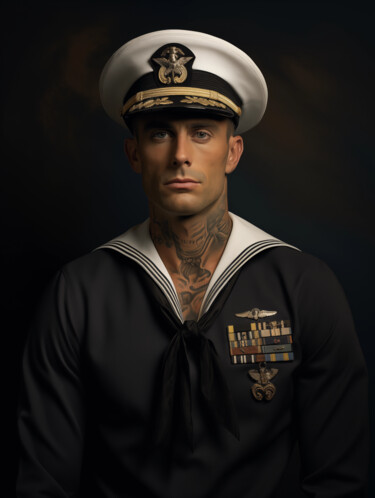 Digital Arts titled "Navy man" by Wonder Art, Original Artwork, 2D Digital Work