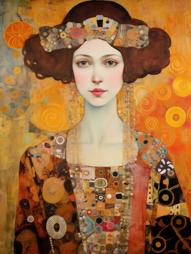 Grafika cyfrowa / sztuka generowana cyfrowo zatytułowany „Klimt devotion” autorstwa Wonder Art, Oryginalna praca, Malarstwo…