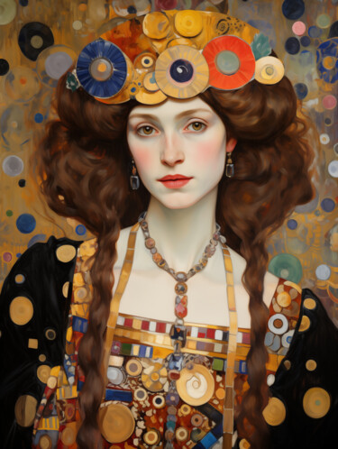 Arts numériques intitulée "Klimt devotion v2" par Wonder Art, Œuvre d'art originale, Travail numérique 2D
