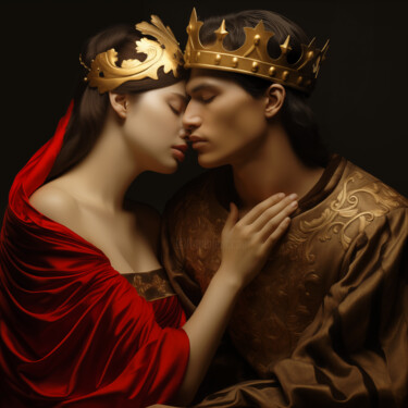 Digitale Kunst mit dem Titel "Kiss of royalty" von Wonder Art, Original-Kunstwerk, 2D digitale Arbeit