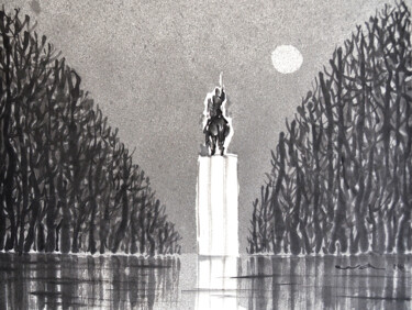 Malerei mit dem Titel "Tuileries" von Wa Wong, Original-Kunstwerk, Tinte