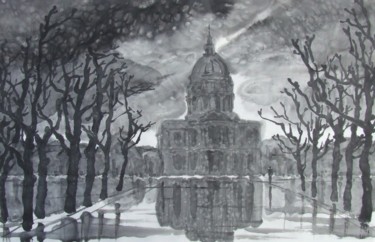 Invalides - encre de Chine Peinture intitulée "Invalides - encre d…" par Wong Wa, Œuvre d'art originale, Encre