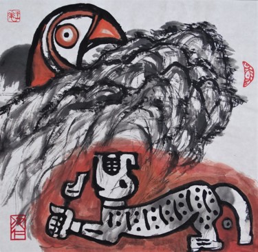 Couleurs du Mexique #13 "Couleurs du Mexique…" başlıklı Tablo Wong Wa tarafından, Orijinal sanat, Mürekkep