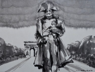Pittura intitolato "Arc de triomphe" da Wa Wong, Opera d'arte originale, Inchiostro