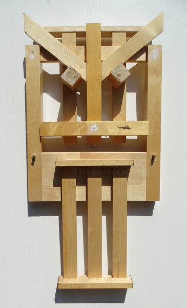 Sculpture intitulée "Démon 4" par Wa Wong, Œuvre d'art originale, Bois