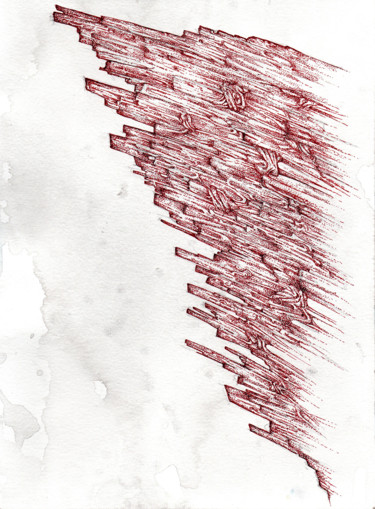 Tekening getiteld "Faille" door Wood, Origineel Kunstwerk, Inkt