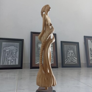 Sculpture titled "Kibele-3" by Hasan Canel, Original Artwork, Wood