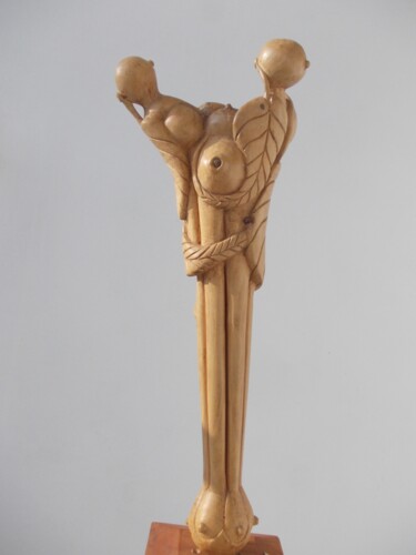 Sculpture intitulée "BEREKET" par Hasan Canel, Œuvre d'art originale, Bois