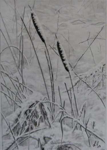 Drawing titled "Les jumelles" by Lynn Vaillancourt, Original Artwork, Graphite