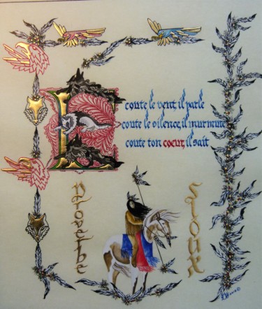 Disegno intitolato "Grand Esprit 2" da Lynn Vaillancourt, Opera d'arte originale, Acquarello