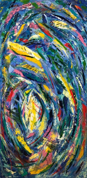 Painting titled "Peacoc" by Alexandra Shatokhina, Original Artwork, Oil