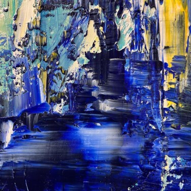 Painting titled "Deep blue" by Alexandra Shatokhina, Original Artwork, Oil