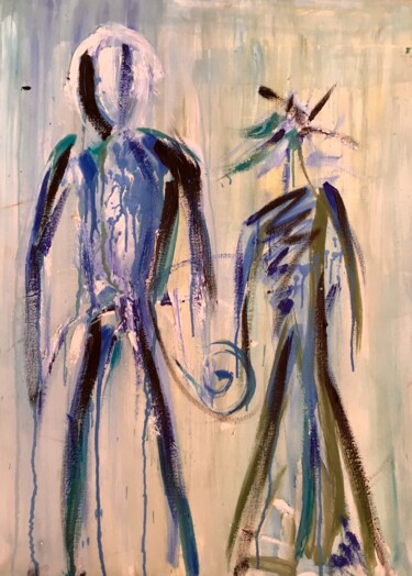 Painting titled "Love connection" by Alexandra Shatokhina, Original Artwork, Oil