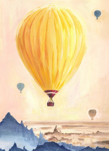 Картина под названием "Желтый шар" - Валентина Гарматюк (WowValentine), Подлинное произведение искусства, Акрил
