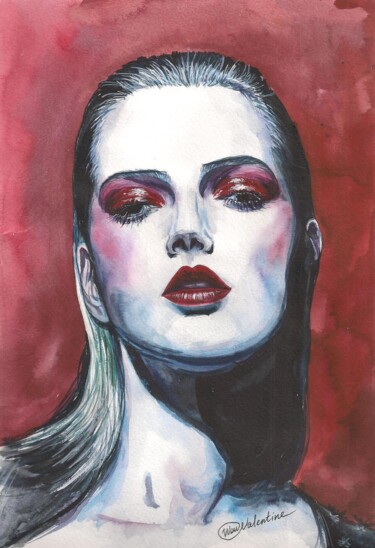 Картина под названием "Diva" - Валентина Гарматюк (WowValentine), Подлинное произведение искусства, Акварель