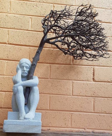 Sculpture intitulée "SORROWFUL" par Wojciech Pietranik, Œuvre d'art originale, Pierre