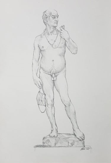Drawing titled "The  Naked Truth 20…" by Wojciech Pietranik, Original Artwork, Pencil