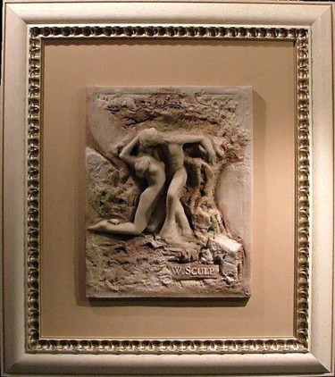 Sculpture titled "Kiss" by Mayta Pasa & Alvaro Berti Wall Sculptures, Original Artwork