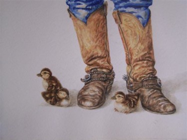 Malerei mit dem Titel "just ducky" von Ralph Rivello, Original-Kunstwerk, Öl