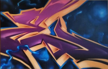 Malerei mit dem Titel "Wuste letters "E"" von Wuste, Original-Kunstwerk, Sprühfarbe Auf Keilrahmen aus Holz montiert