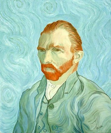 Painting titled "Van Gogh Self Portr…" by Frank Wuts, Original Artwork, Oil