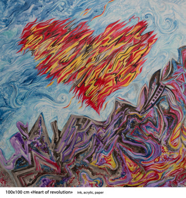 Pittura intitolato "Сердце революции" da Ursula Chesterfield, Opera d'arte originale, Acrilico