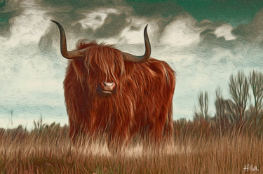 Digitale Kunst getiteld "Highland" door Hila, Origineel Kunstwerk, 2D Digital Work