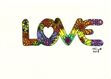 Рисунок под названием "Love" - Xale, Подлинное произведение искусства, Карандаш