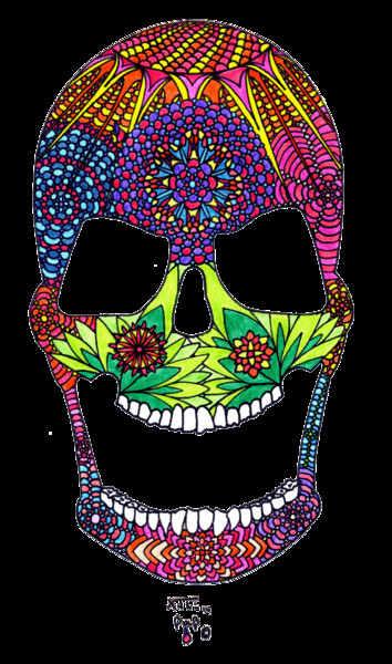 Dessin intitulée "Crâne 02" par Xale, Œuvre d'art originale, Crayon