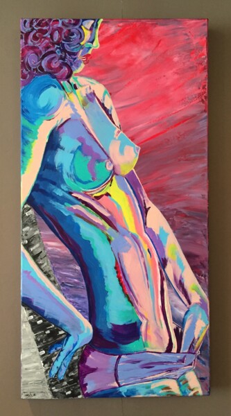 Painting titled "Plaisir Féminin / W…" by Xale, Original Artwork, Acrylic Mounted on Wood Stretcher frame