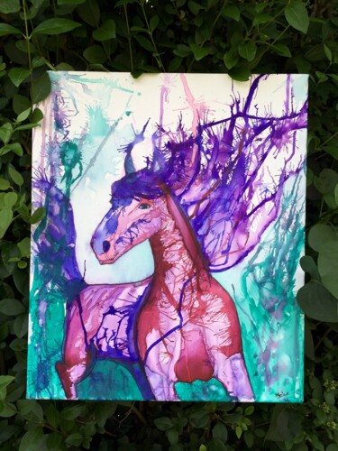 "A Horse for Emma" başlıklı Tablo Xale tarafından, Orijinal sanat, Mürekkep