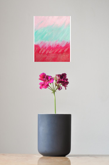 Malarstwo zatytułowany „розовый дождь” autorstwa Regina Khamitova, Oryginalna praca, Olej