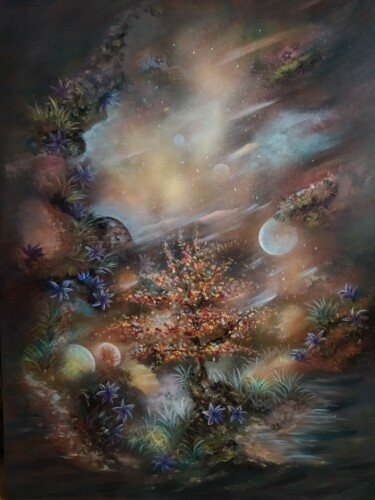 Painting titled "Automne" by Xandare, Original Artwork, Oil