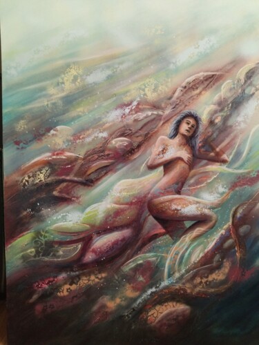 Peinture intitulée "Sirène" par Xandare, Œuvre d'art originale, Huile