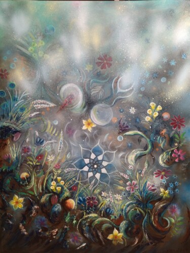 Painting titled "Printemps" by Xandare, Original Artwork, Oil