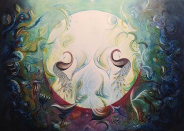 Painting titled "Osmose" by Xandare, Original Artwork, Oil
