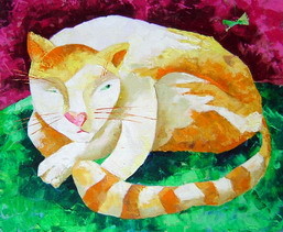 Painting titled "“Leon” (Tom-cats an…" by Oxana Cherkassova, Original Artwork